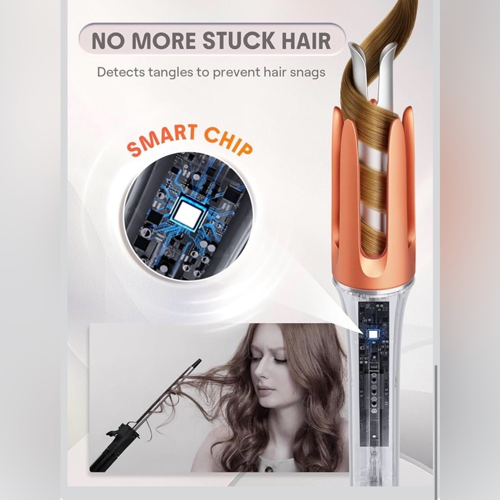 SHEGLAM Automatic Curling Iron - Silver and Orange - Picture 7 of 7